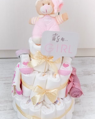 Tort scutece fetita ursulet roz
