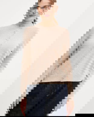 United Colors of Benetton cardigan din cașmir culoarea bej, 1033D502A