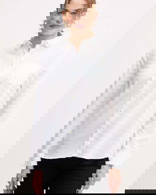 United Colors of Benetton cămașă culoarea alb, cu guler clasic, regular, 56D8DQ0CG