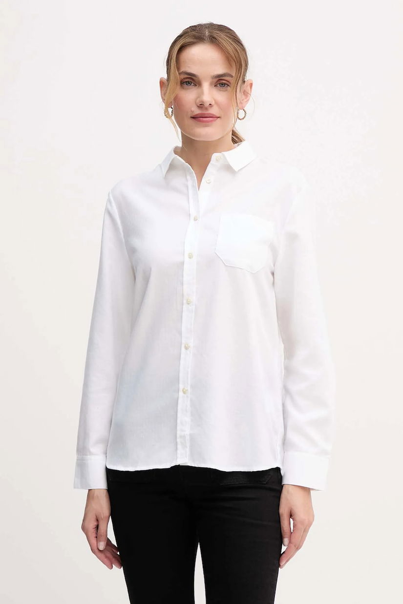 United Colors of Benetton cămașă culoarea alb, cu guler clasic, regular, 56D8DQ0CG