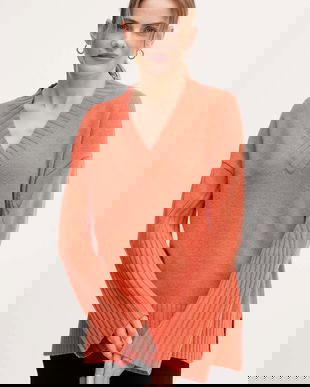 United Colors of Benetton pulover din amestec de lână culoarea portocaliu, 1244D403A