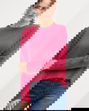 United Colors of Benetton pulover din amestec de lână culoarea roz, 1244D10BC