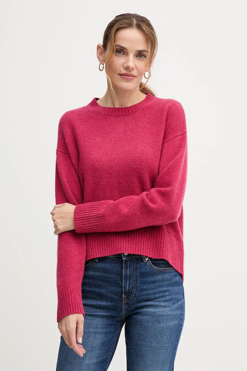 United Colors of Benetton pulover din amestec de lână culoarea roz, 1244D10BC