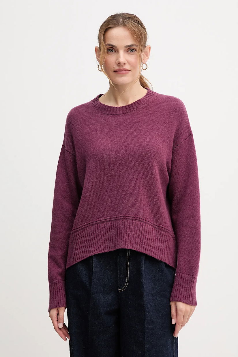 United Colors of Benetton pulover din amestec de lână culoarea violet, 1244D10BC