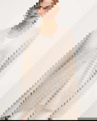 United Colors of Benetton cardigan din amestec de lână culoarea bej, 126WD604Z