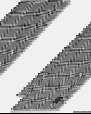 Weekend Max Mara șal de lână QUANTUM culoarea negru, cu imprimeu, 2525546045600