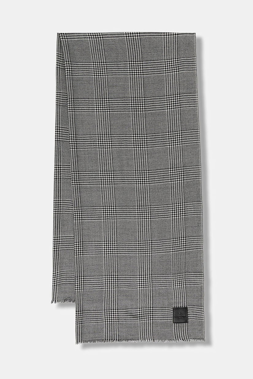 Weekend Max Mara șal de lână QUANTUM culoarea negru, cu imprimeu, 2525546045600