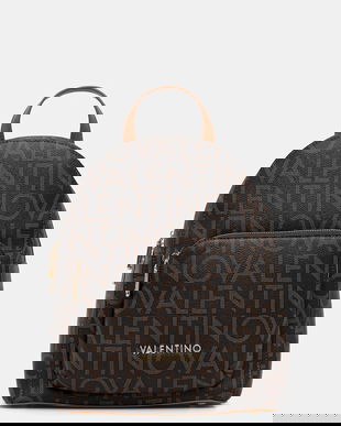 Valentino Bags rucsac REGINA RE culoarea maro, mic, cu imprimeu, VBS9IS20