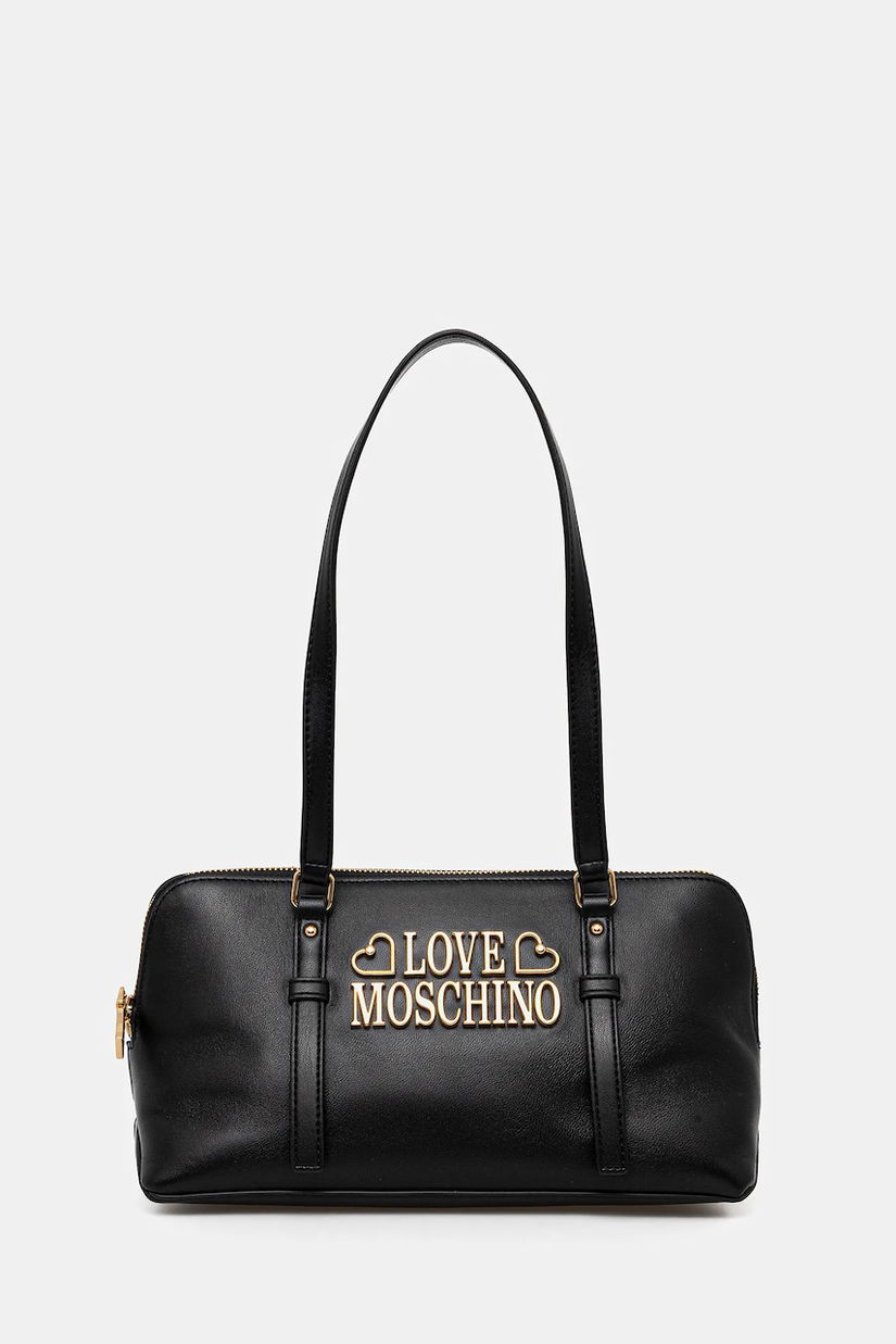 Love Moschino poșetă de piele culoarea negru, JC4332PP0NK1300A