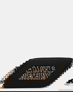 Love Moschino poșetă de piele culoarea negru, JC4333PP0NK1300A