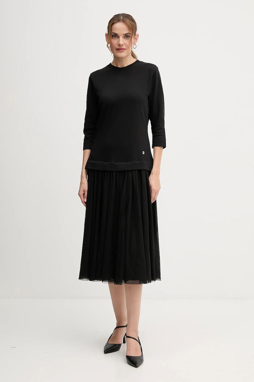 Joop! rochie culoarea negru, midi, evazați, 30047770