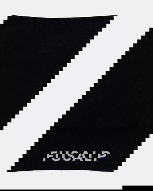 Fusalp fular din amestec de lână Ruan II culoarea negru, cu imprimeu, E3717