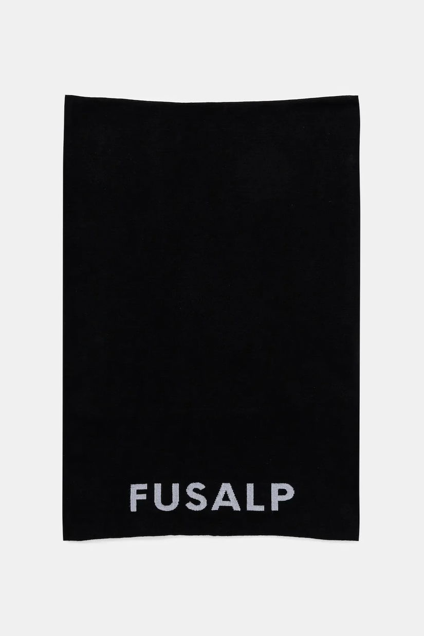 Fusalp fular din amestec de lână Ruan II culoarea negru, cu imprimeu, E3717