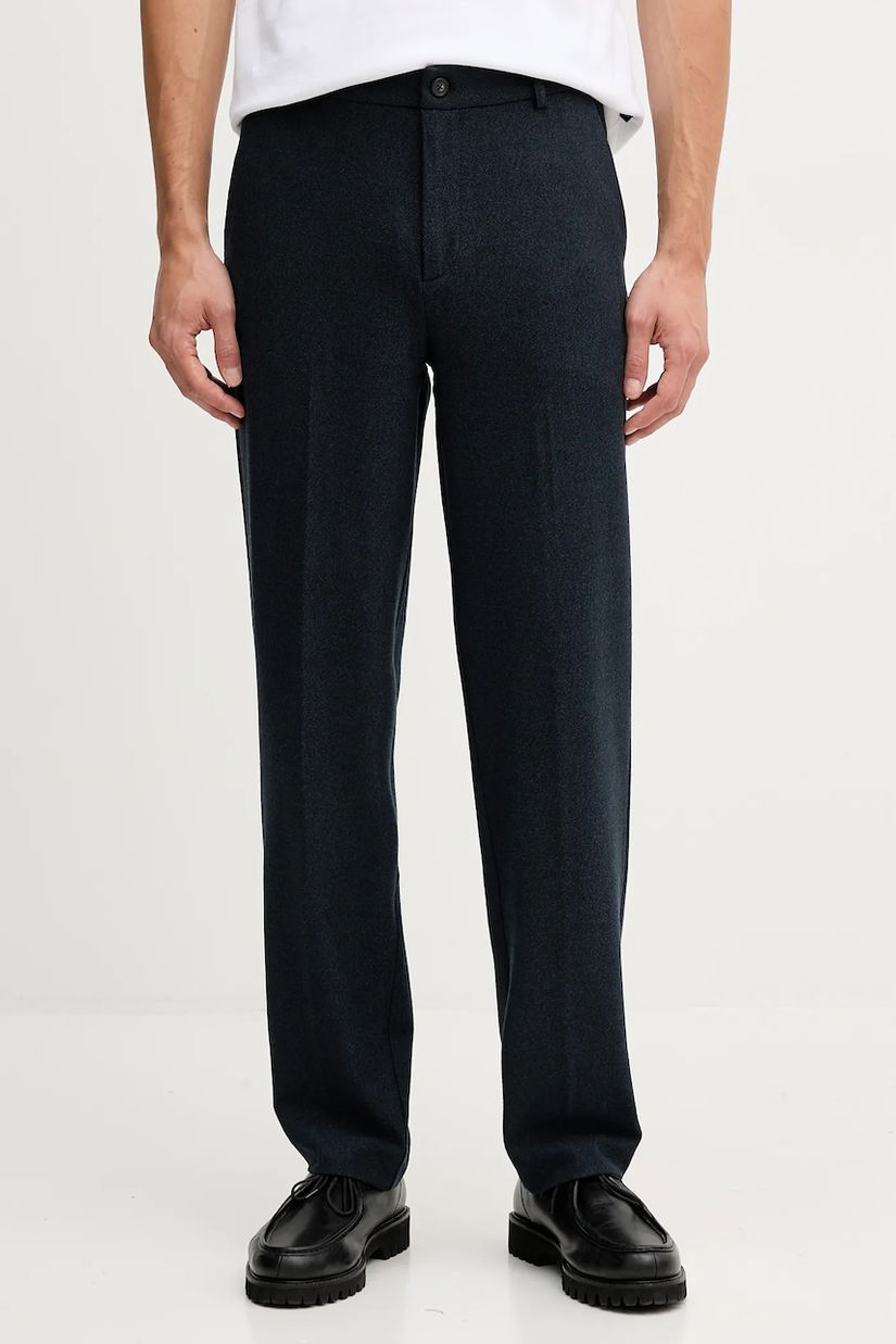 Lindbergh pantaloni culoarea bleumarin, drept, 30.001052