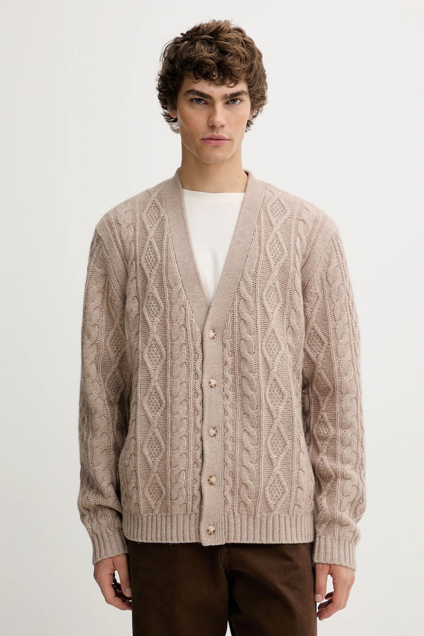 Levi's cardigan din amestec de lână culoarea bej, 003B5