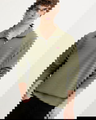 Levi's hanorac de bumbac culoarea verde, uni, A8606 0006