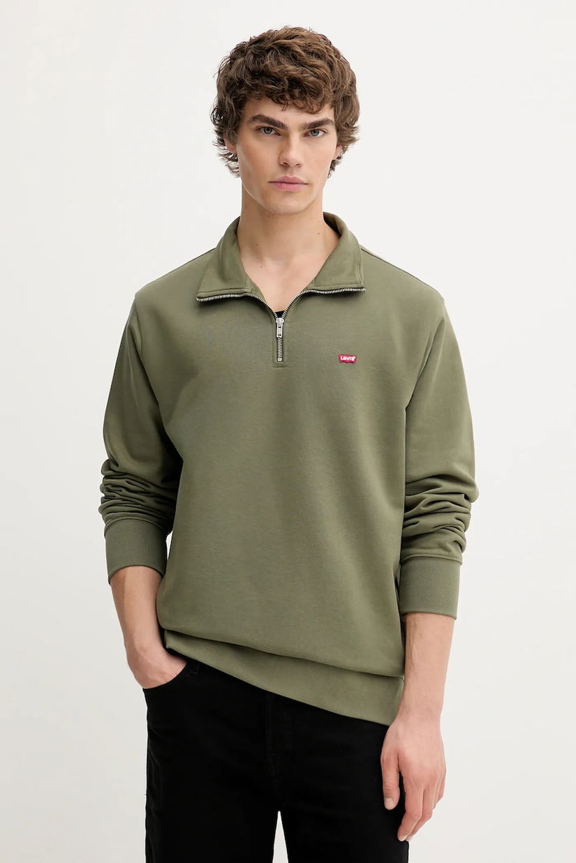 Levi's hanorac de bumbac culoarea verde, uni, A8606 0006