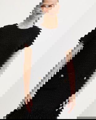 Luisa Spagnoli rochie cu lână culoarea negru, mini, drept, 542531