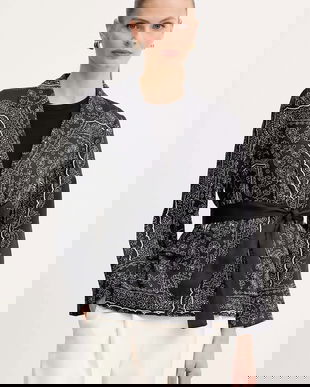 Marella cămadă culoarea negru, cu guler clasic, regular, 2523046221200