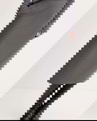 Luisa Spagnoli fustă cu lână culoarea gri, midi, creion, 542657