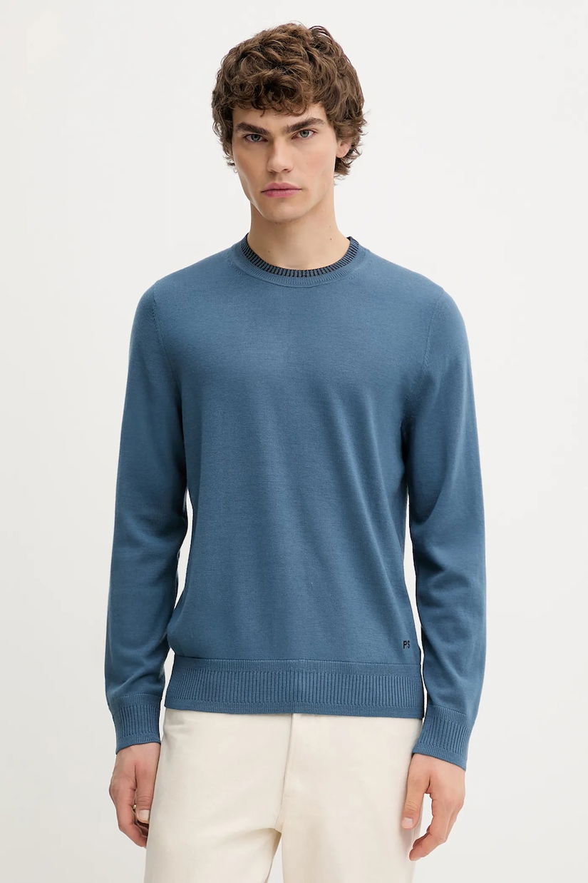 PS Paul Smith pulover de lână culoarea bleumarin, light, M2R-302Z-T21861