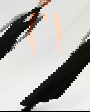 Undress Code rochie culoarea negru, maxi, evazați, 1064