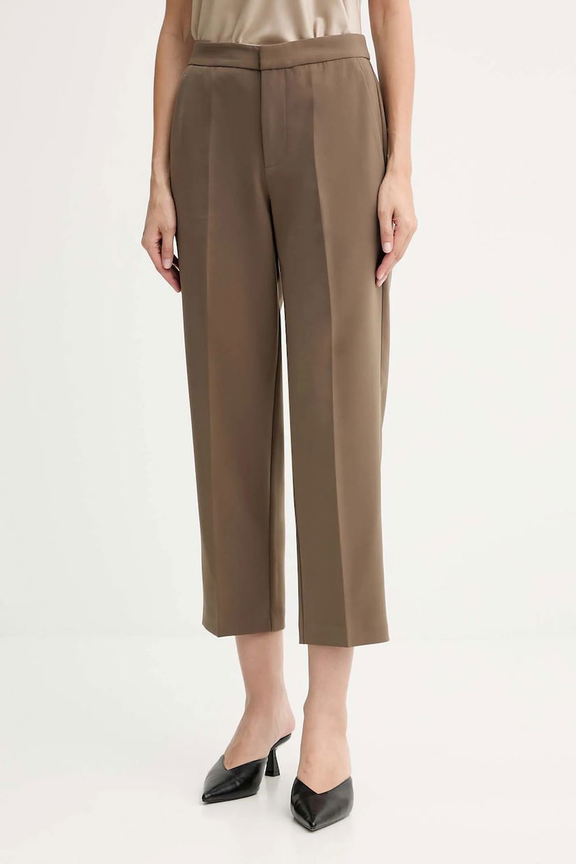 ISABELLE BLANCHE pantaloni culoarea verde, drept, high waist, IS25FW-P050-T001