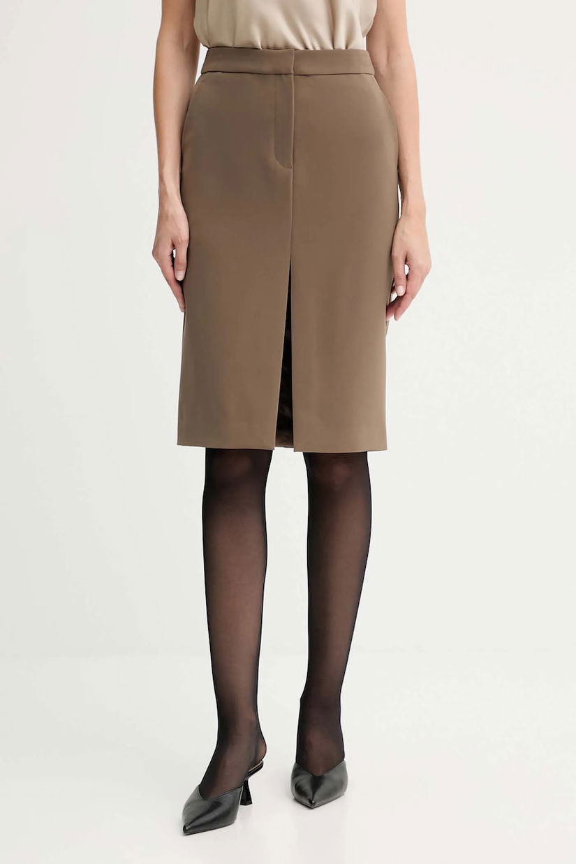 ISABELLE BLANCHE fustă culoarea verde, mini, drept, IS25FW-G052-T001