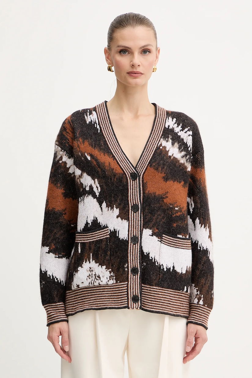 Missoni cardigan cu alpaca culoarea maro, DS25WM0X.BK01C2
