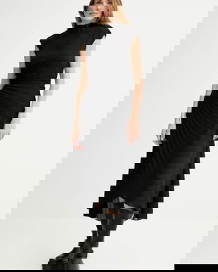 AllSaints rochie RAYANNA culoarea negru, midi, evazați, W017DD