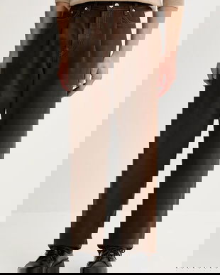 PS Paul Smith pantaloni de bumbac culoarea maro, drept, M2R-850Z-T22475