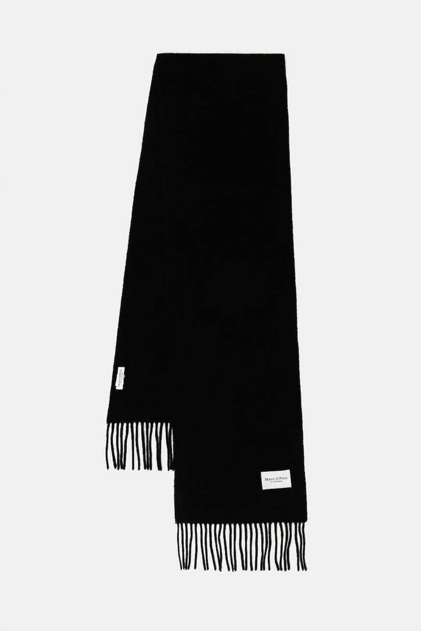 Marc O'Polo eșarfă de lână culoarea negru, uni, 509805102065
