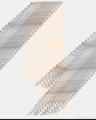 Napapijri eșarfă cu lână F-Penia culoarea bej, cu imprimeu, NP0A88WVN1J1