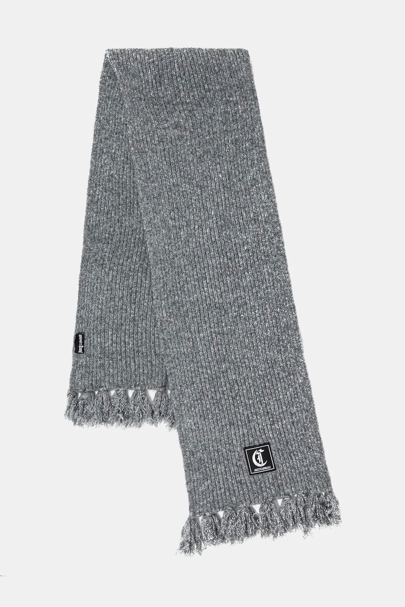 Just Cavalli eșarfă cu lână culoarea gri, melanj, 79RA2H08 ZG411