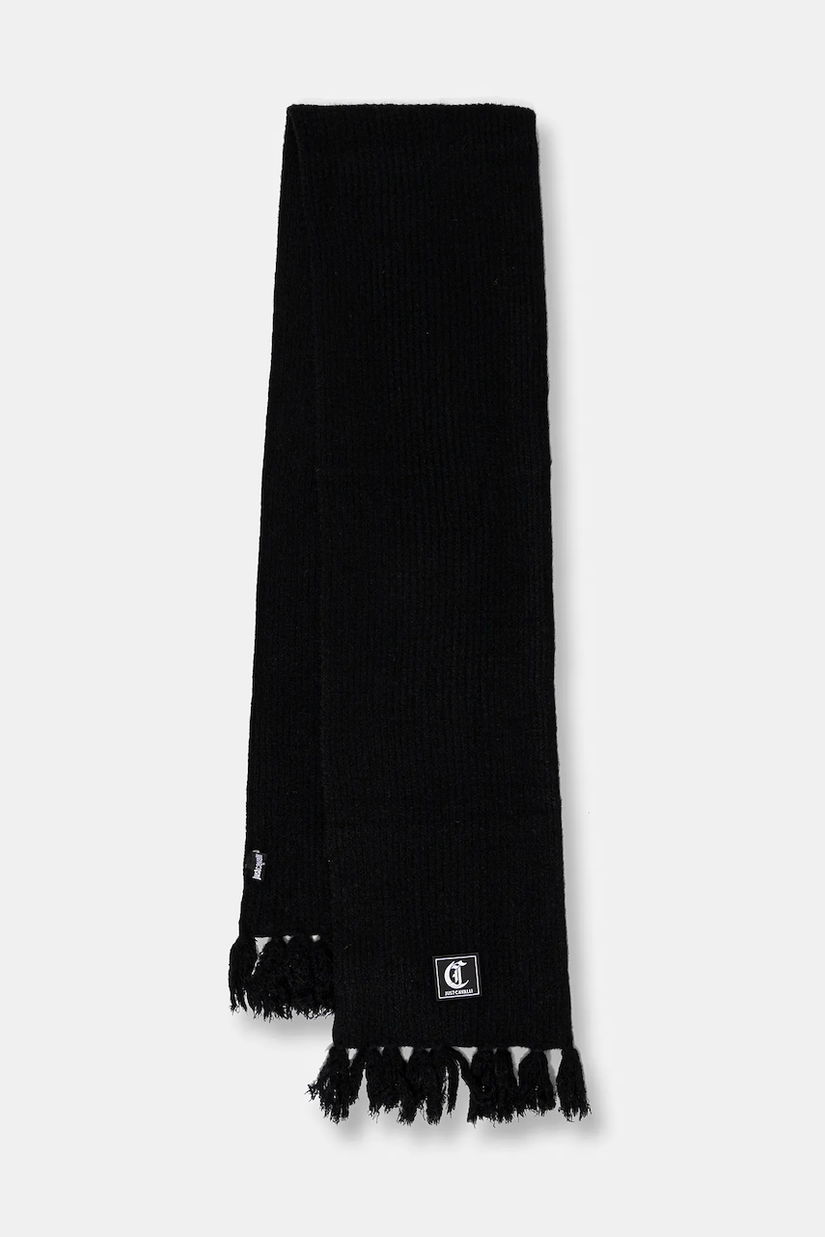 Just Cavalli eșarfă cu lână culoarea negru, melanj, 79RA2H08 ZG411