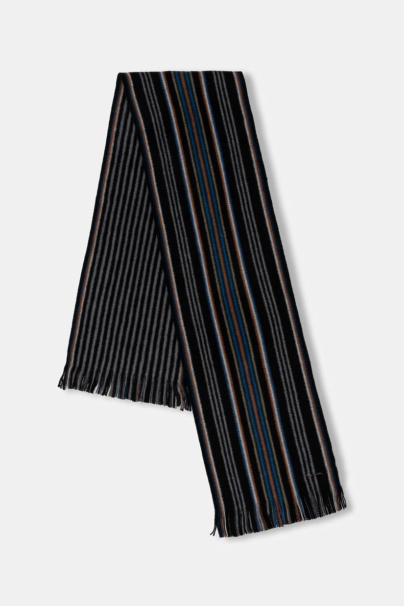 Paul Smith eșarfă de lână culoarea negru, cu imprimeu, M1A-151F-T643
