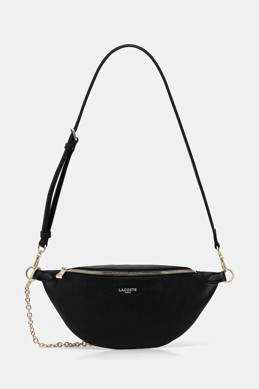 Lacoste poșetă de piele culoarea negru, NF5098PH