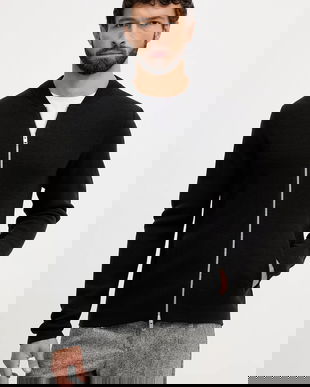 Lindbergh cardigan din amestec de lână culoarea negru, 30.825045