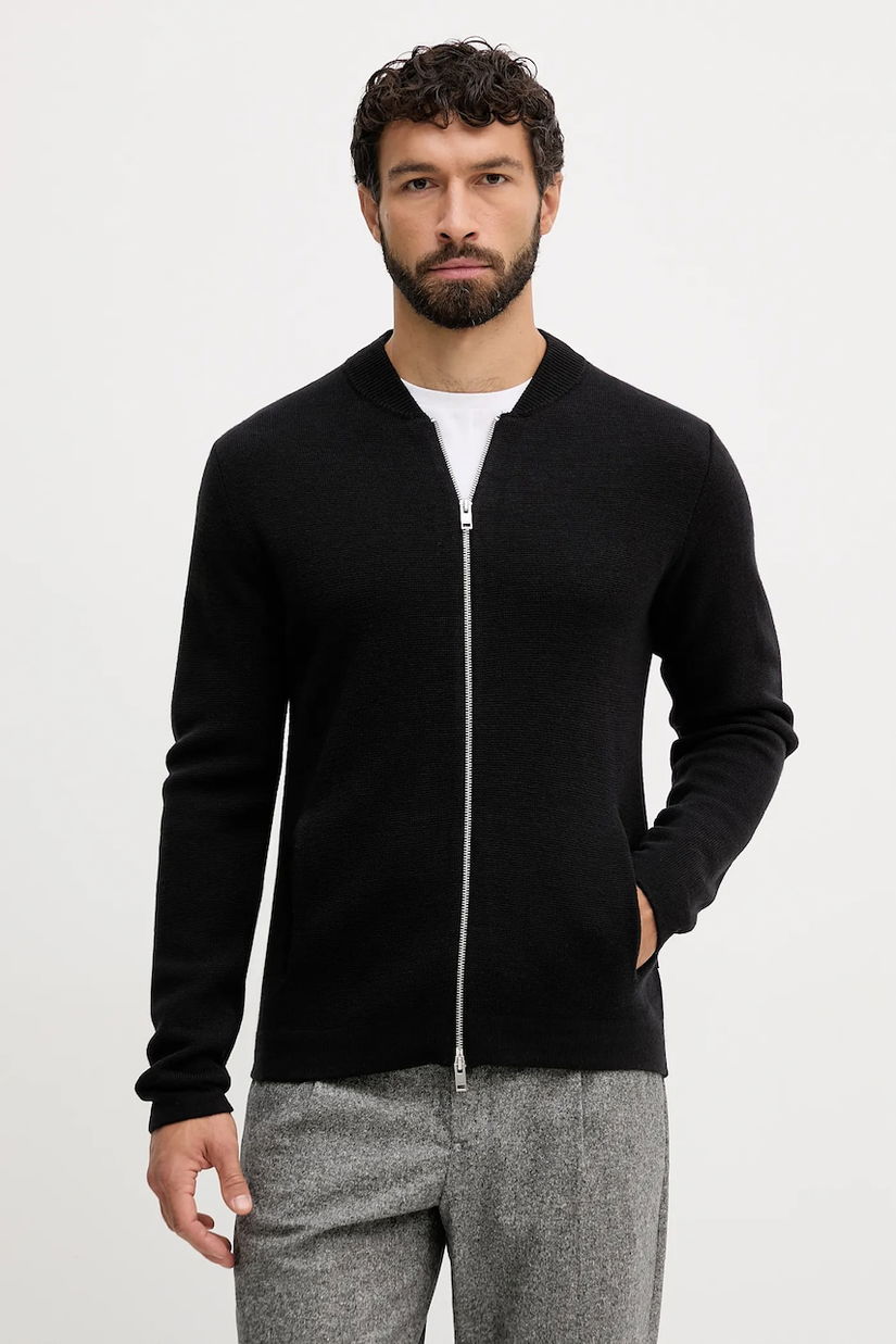 Lindbergh cardigan din amestec de lână culoarea negru, 30.825045