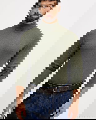 Lindbergh pulover culoarea verde, light, cu guler, 30-80094