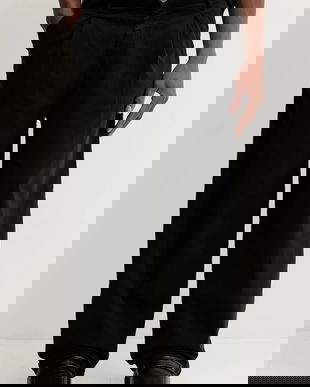 Kaotiko pantaloni culoarea negru, lat, high waist, AR020-02-K002