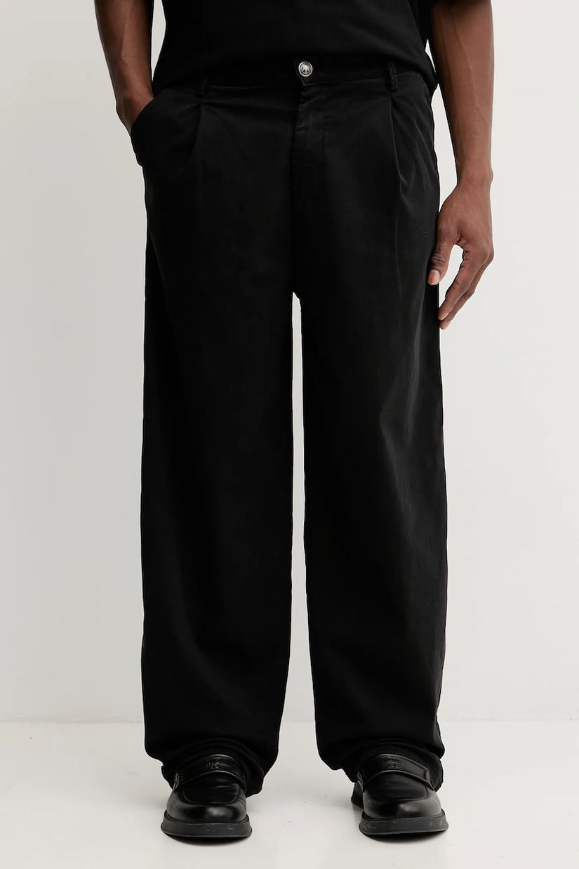 Kaotiko pantaloni culoarea negru, lat, high waist, AR020-02-K002