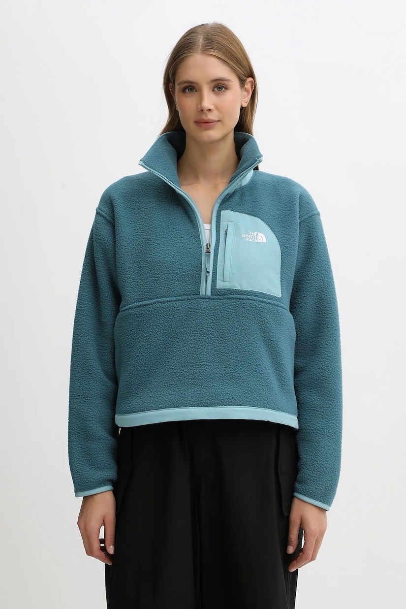 The North Face bluză Yumiori Off culoarea verde, uni, NF0A8EV0E311