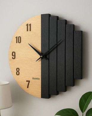 Ceas de perete modern din lemn  stil, simplitate și eleganță într-un singur accesoriu!