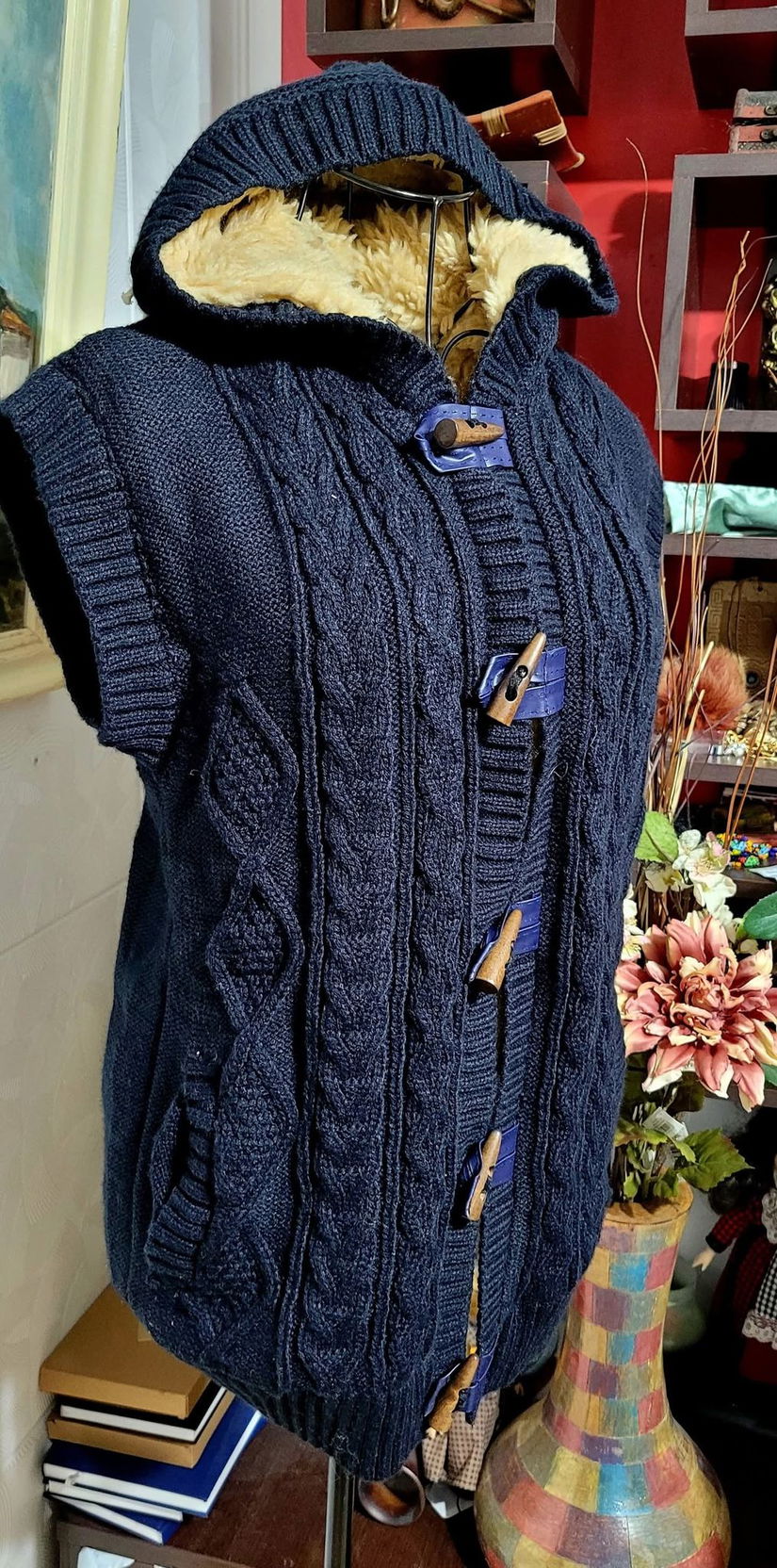 Vesta cu blana blend de lana