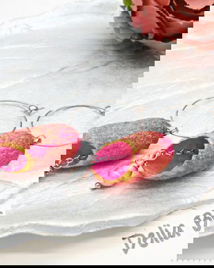 Cercei handmade din coconi de mătase cu perlă naturală (cod1308)