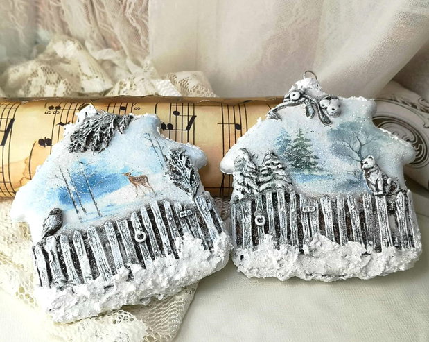 Set de Ornamente Handmade 'Colț de Iarnă' (globuri handmade)