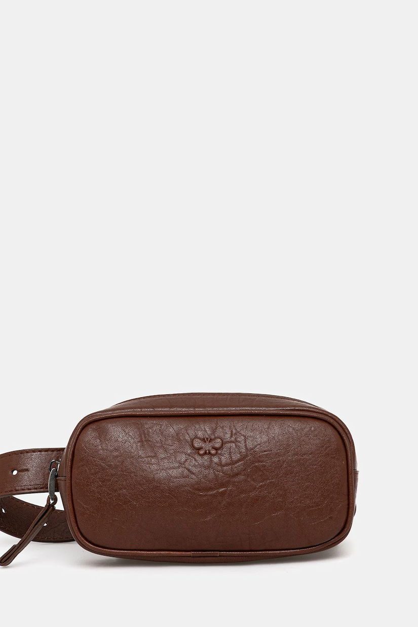 Weekend Max Mara borsetă de piele CISA culoarea maro, 2525516105600