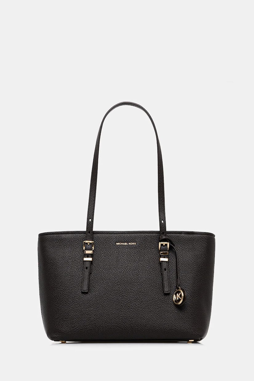 MICHAEL Michael Kors poșetă de piele QUINN culoarea negru, 30T5GQNT2L