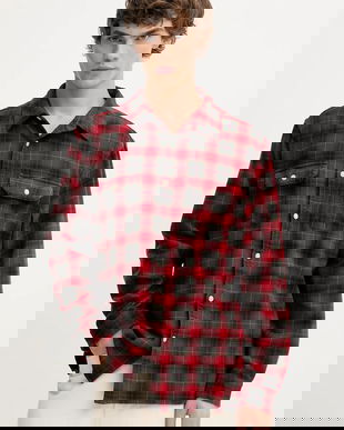 Levi's cămadă din bumbac culoarea roșu, cu guler clasic, relaxed, 0